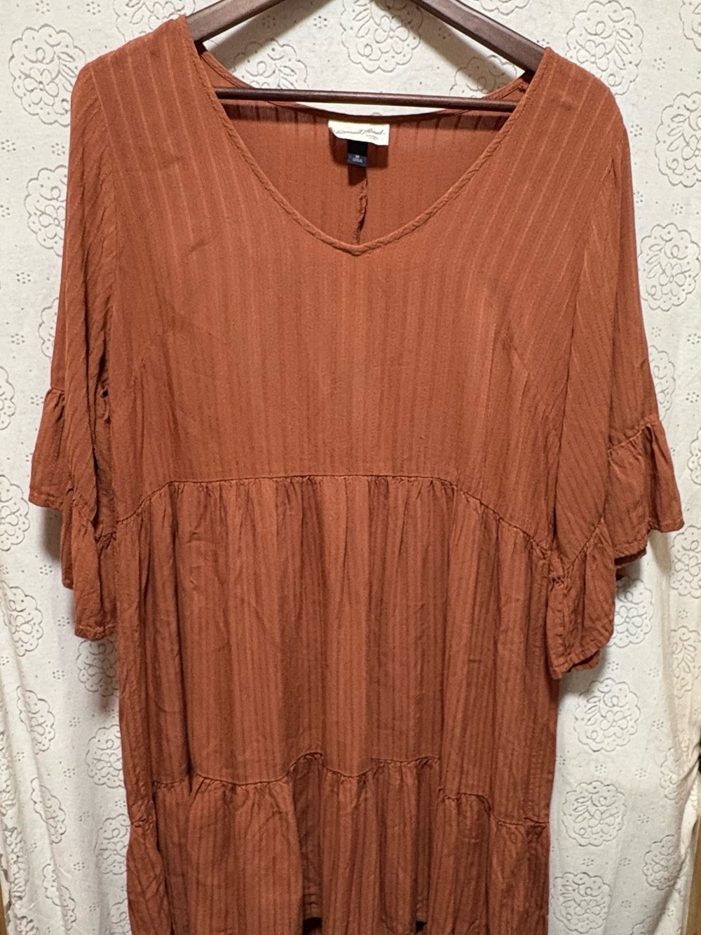 Summer Sale | Universal Thread Rust Tiered Boho Babydoll Tunic Top Medium
